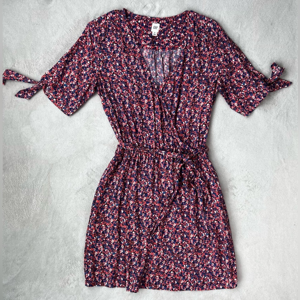 Gap floral faux wrap dress